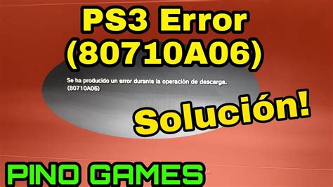 Ps3 Error 80710A06